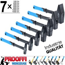 7-tlg Profi Schlosserhammer Satz 100 Gr - 1500 Gr. Werkstatt Hammer Fiberglas XT