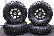 RENEGADE 1000 27" BIGHORN RADIAL ATV TIRE COBRA BLK WHEEL KIT CAN1CA M917 M918
