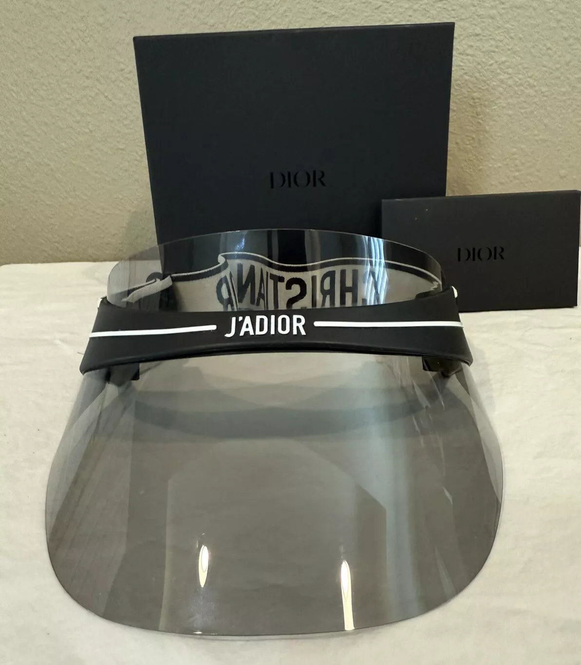 Chapeau visière femme Christian Dior DiorClub 1 noir/blanc réglable gris