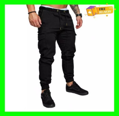 Pantalones Elásticos De Algodón Para Hombre Pantalón Largo Estilo Militar |  eBay
