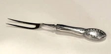 ALVIN LUTHER LEAGUE 2 PRONG 8.75" SERVING MEAT FORK STERLING APOLLO MONO K EUC