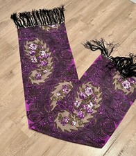Vintage beatiful Purple Roses long scarf 15  x 39  