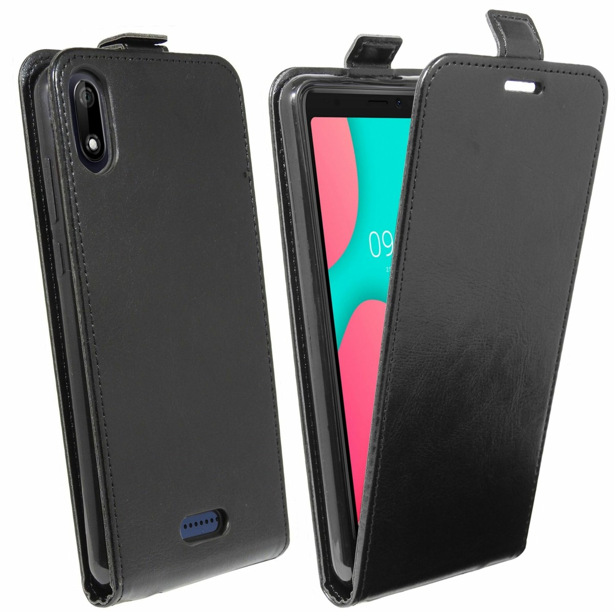 Flip Case Hülle Für WIKO View 2 GO – Klapphülle Mit Magnetverschluss & 360° Schutz – Schwarz, Mit Silikon-Innenschale