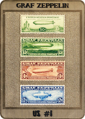 Stamp Plak - Graf Zeppelin - US #1 - SCOTT - C18 C13 C14 C15 - READ DESCRIPTION