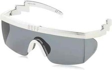 NEFF Men's Brodie Wrap Around Sport UV400 Sunglasses Rectangular Silver New