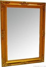 SPECCHIERA SPECCHIO A MURO PER COMO' CONSOLLE IN LEGNO ORO ANTICATO