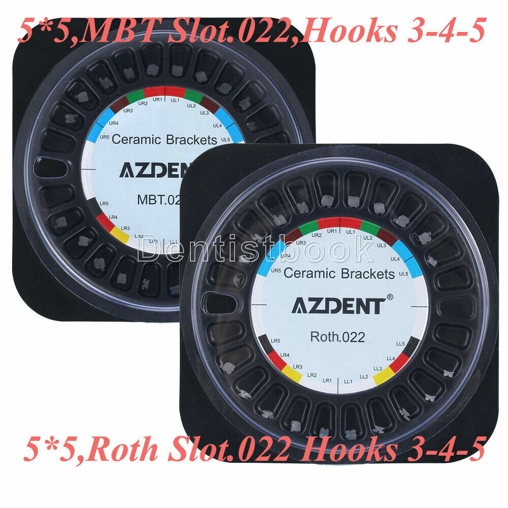 Bracket Azdent Rosso Brackets Ortodontici Standard Roth - 20 Confezioni (20 Pz L'una) Slot .022 Con Ganci 3-4-5 - AZDENT AZDENT .022 Ganci 3-4-5 - Foto 3