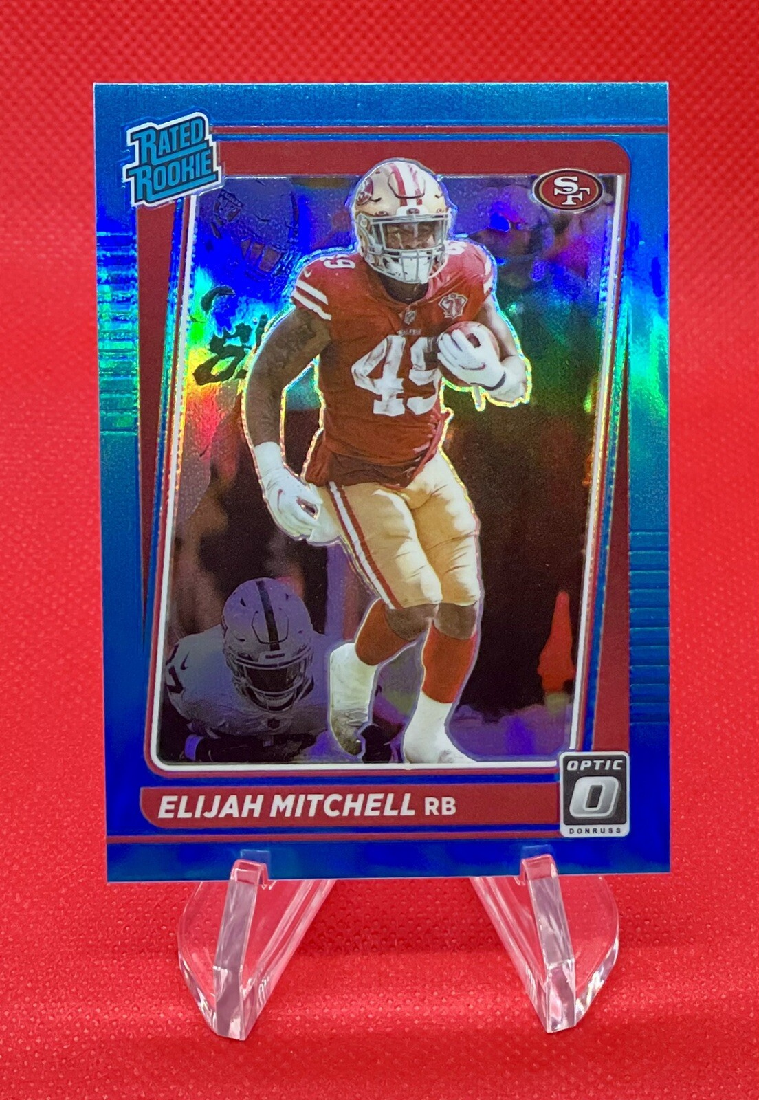 2021 Donruss Optic ELIJAH MITCHELL #291 Rated Rookie AQUA PRIZM /299