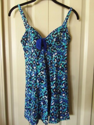 fit 4 u swim dress Side Tie Knot Mesh Swim Dress