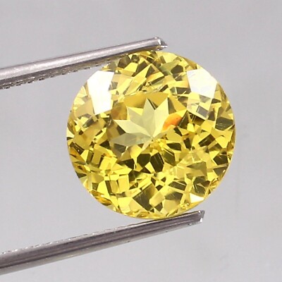 2.20 Ct Natural Flawless GIL Certified  Yellow Sapphire Round Cut Loose Gemstone