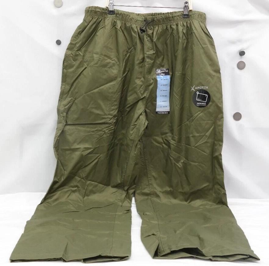 Arctix Men's Storm Rain Pants Olive Size XL (40-42W) 34L WE