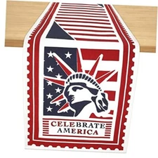  4th of July Table Runner 72 Inches Long (Table Runner) 13" x 72" Lady Liberty