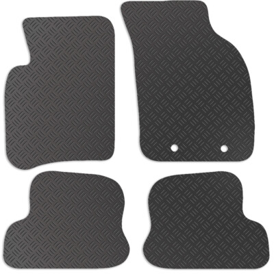 Carsio Rubber Tailored Floor Mats For Ford Ka 2009-2018 – Black, Front & Rear Set W/ Clips
