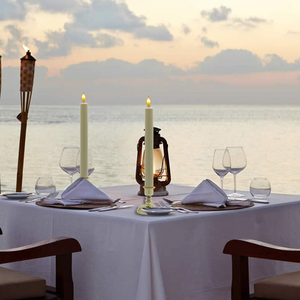 Eldnacele Flameless Battery Operated Flickering Taper Candles with