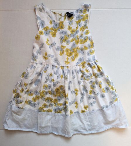 Gap Kids Girls Dress White With Blue & Yellow Flowers Floral Size 6-7 - Picture 1 of 3