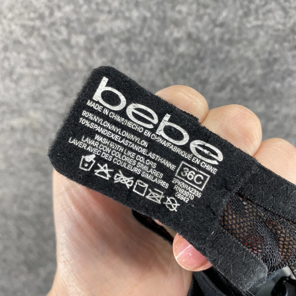 Sujetador Bebe Bralette Mujer 36C Negro Estampado Animal Push Up Inalámbrico Encaje Opaco Foto 3 de 4