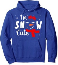 I'm Snow Cute Snowman Face Bow Xmas Pjs Toddler Unisex Hooded Sweatshirt