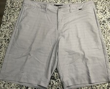 Travis Mathew Shorts Mens 38 Gray Striped Golf Lightweight Flat Front