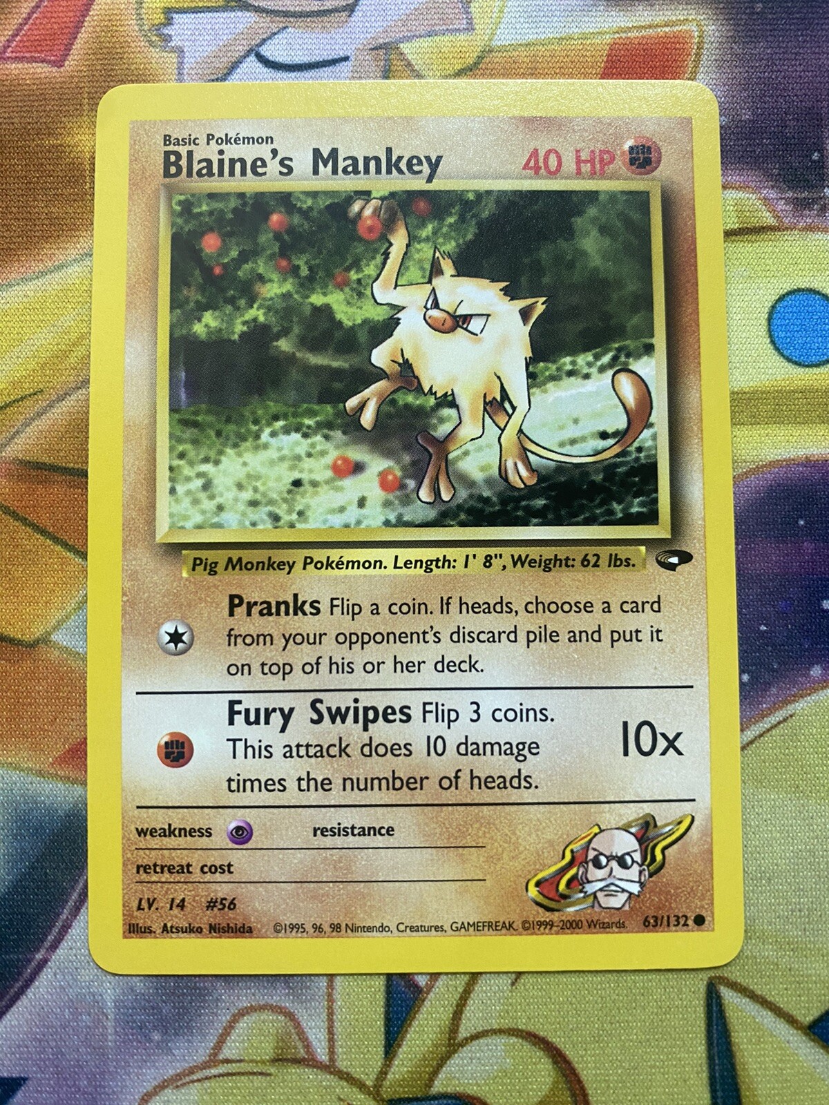 BLAINE’S MANKEY - Gym Challenge  - 63/132 - Common - Pokemon Card - NM