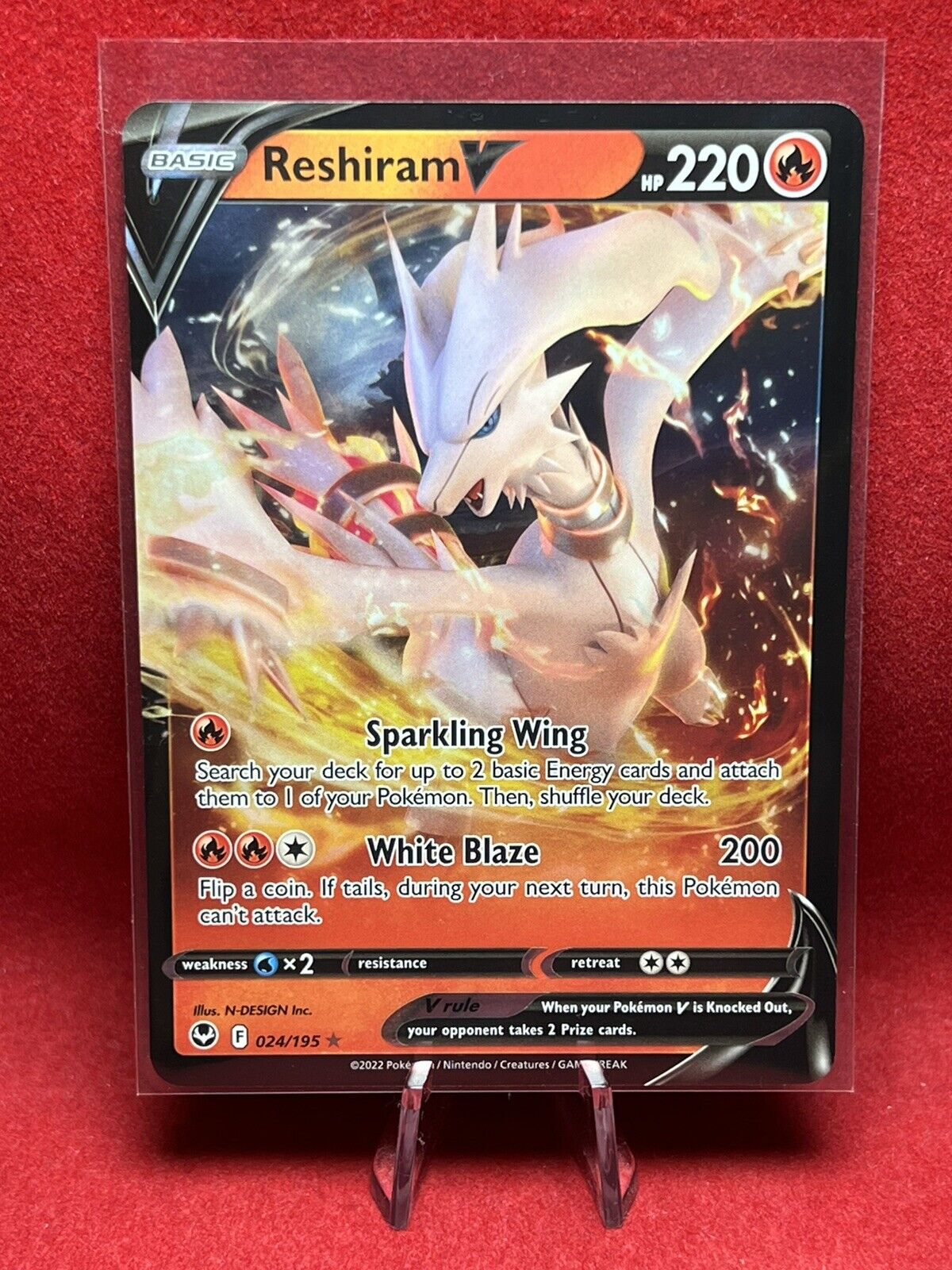 Reshiram V - Silver Tempest - Rare Holo V - Pokemon TCG - DigitalTQ