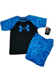 Under Armour Boys Camo Boost Shirt And Short Set Outfit 2 Piece 4-7 NEW
