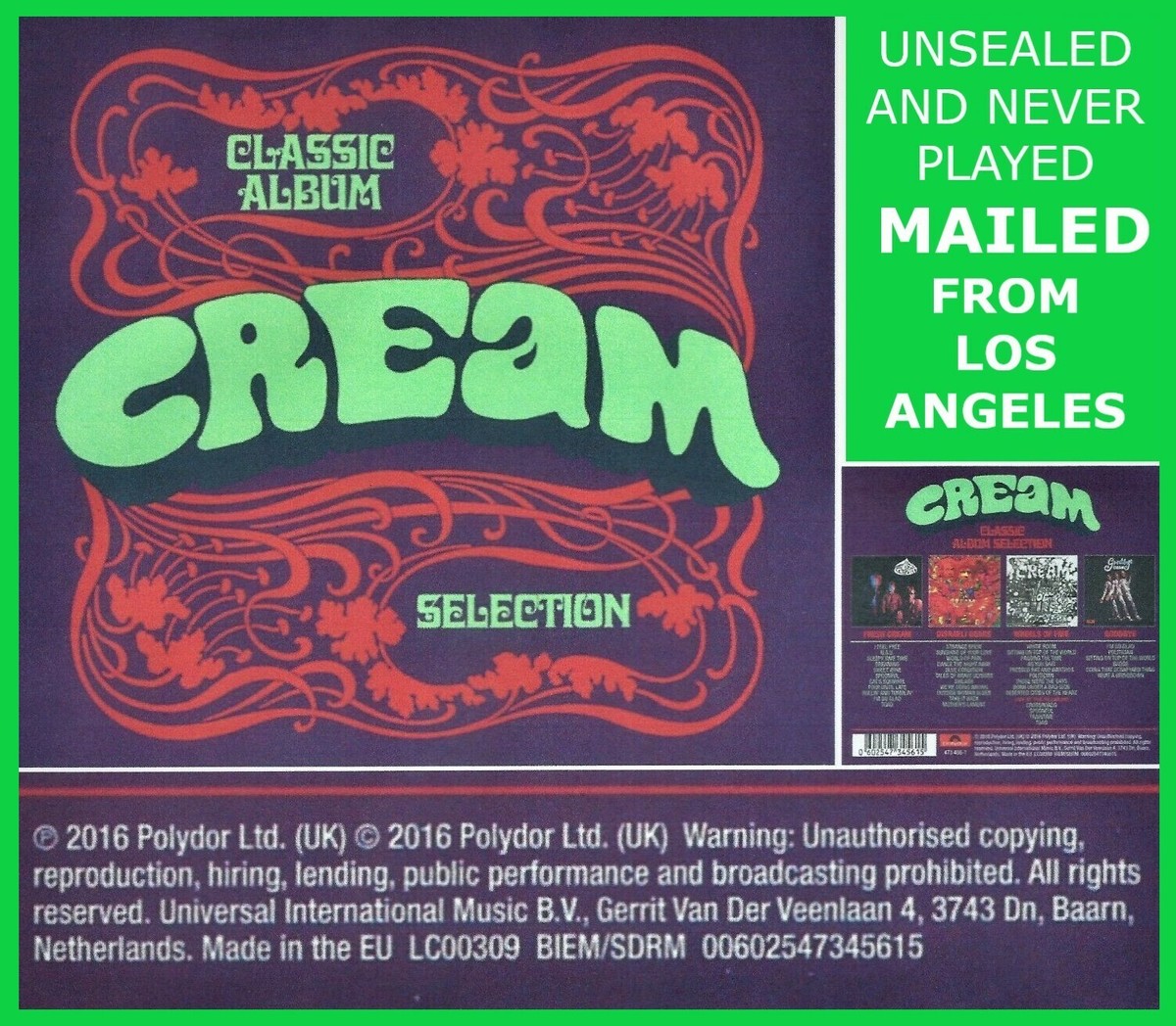 (CD)Cream Classic Album Selectio／Cream CREAM CLASSIC ALBUM SELECTION - 5 CD's + FREE GIFT = 7CD's