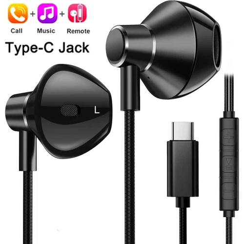 HIFI Bass Stereo Wired Earbuds Headset In-Ear Ohrhörer Kopfhörer Mikrofon 3,5 mm USB-C - Bild 15 von 21