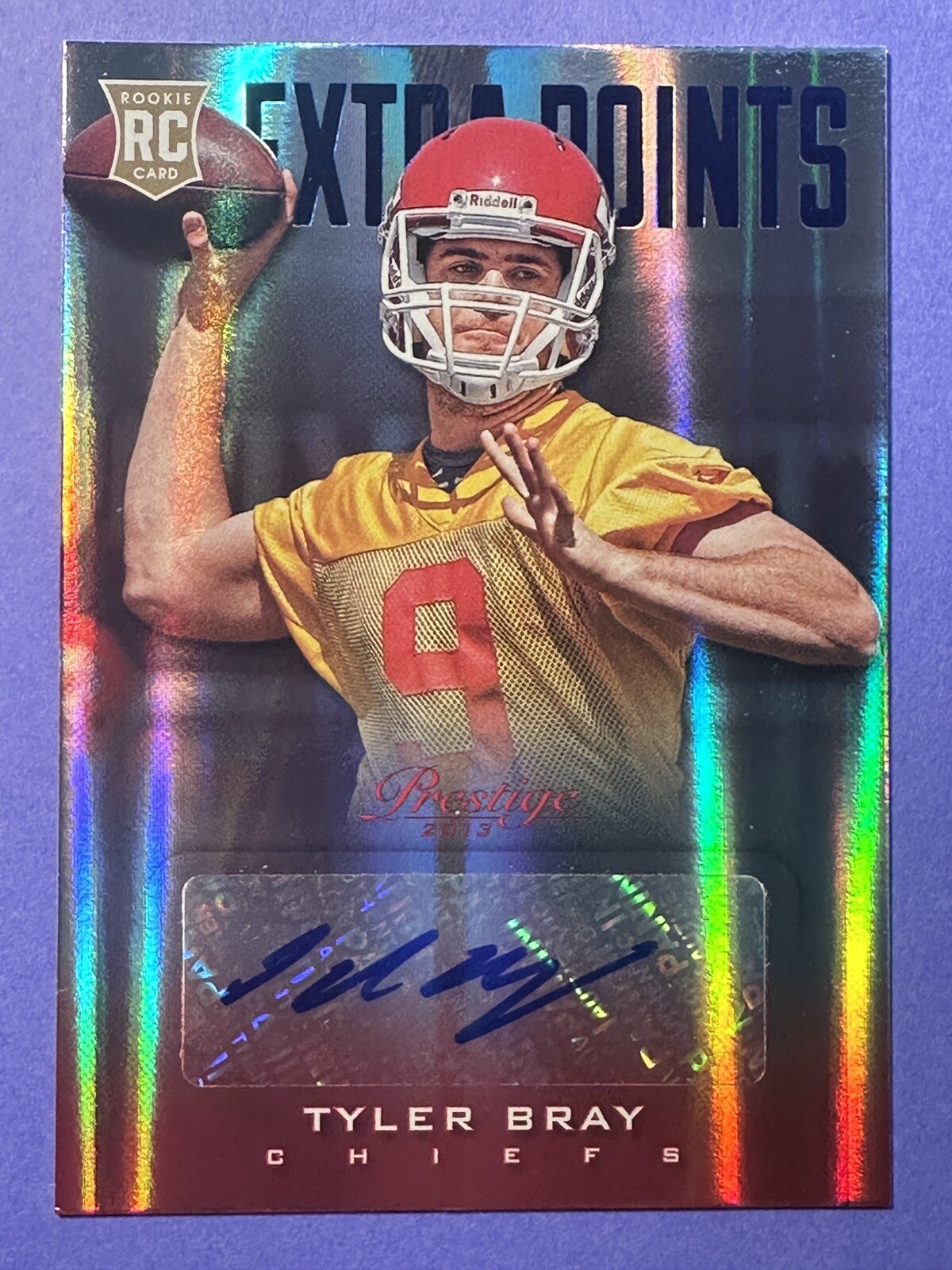 2013 Panini Prestige Extra Points Blue Signatures Tyler Bray #294 Rookie Auto RC
