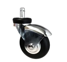 3" Premium, Ring Stem, Black Neoprene Rubber Office Chair Caster; Caster HQ