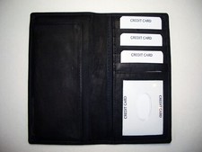 100 Genuine Leather-Checkbook cover with extra divider black New Design  