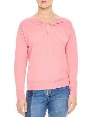 SANDRO PARIS Neige Ring Detail Cutout Sweater in Pink US L / FR 3 NWT $395 