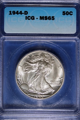 1944 - D ICG MS65 Walking Liberty Half Dollar!! #B11621