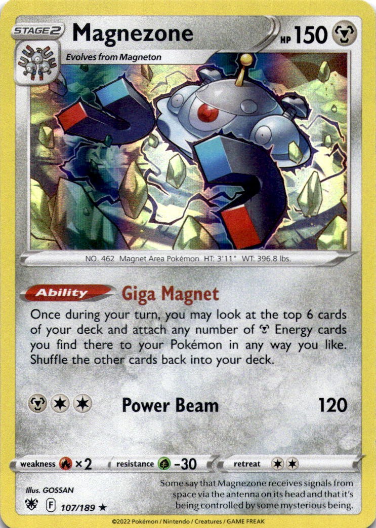 MAGNEZONE 107/189 HOLO R ASTRAL RADIANCE POKEMON HOLO MP