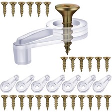 50 Pack Glass Retainer Clips Kit, 25 mm x 4 mm, Transparent With Gold Screw