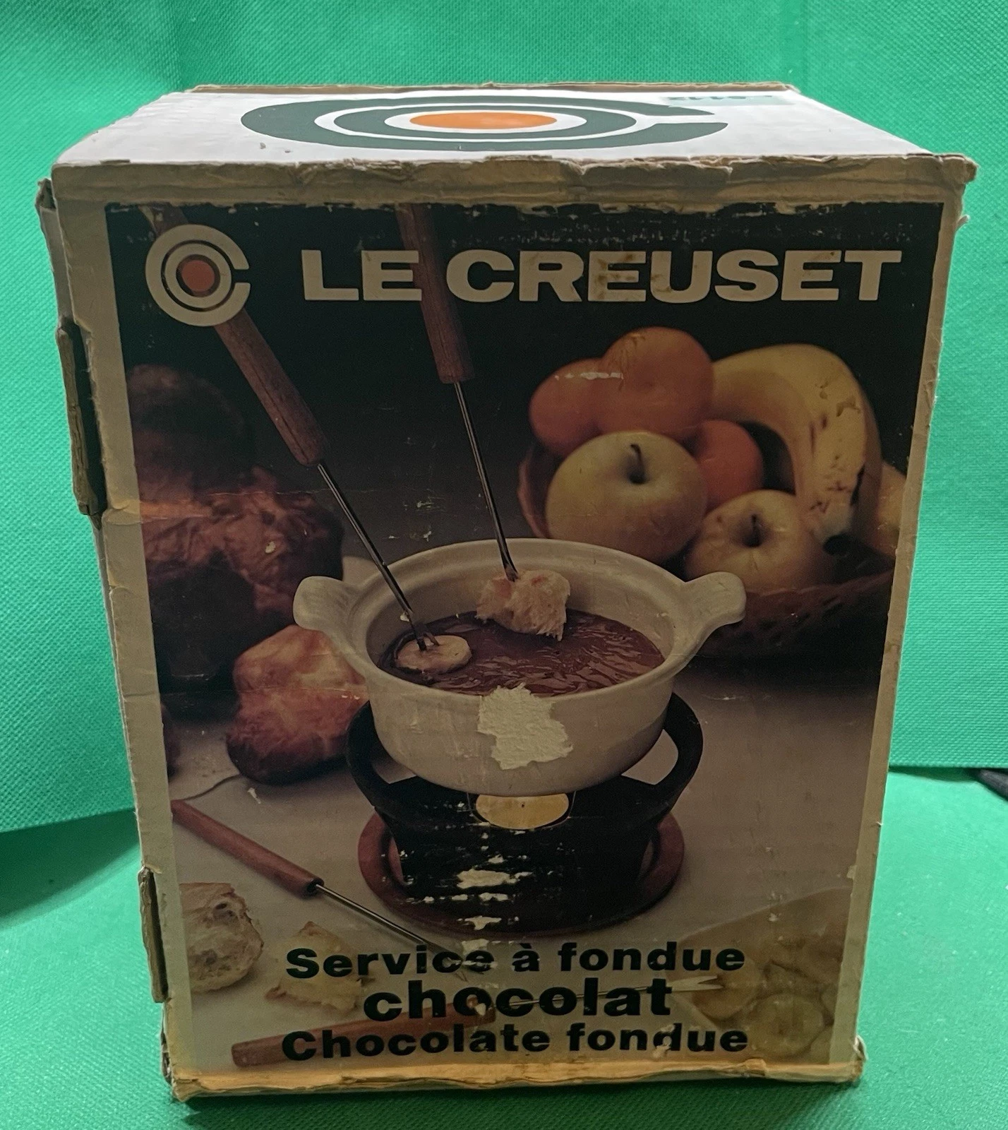 1986 Le Creuset White Cast Iron Enamel Chocolate Cheese Fondue Set RARE FIND
Opens in a new window o