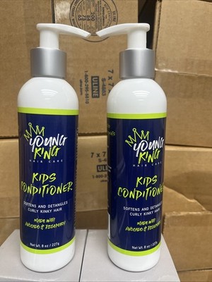 Young King Kids Conditioner For Curly Hair Soften Detangle 8 Oz Rosemary Avocado