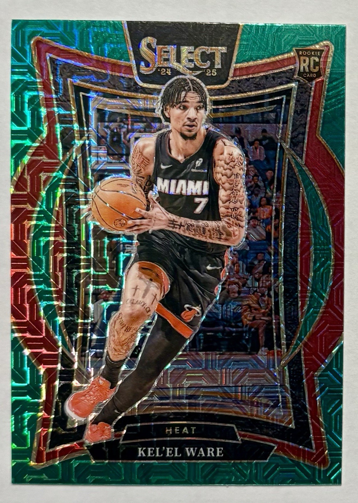 KEL'EL WARE 2024-25 Select Concourse Mojo Green Prizm #66 RC Miami Heat