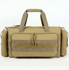 Range Bag for Handgun Ammo Shooting, L/XL Gun Case Carry 5+ large, brown 