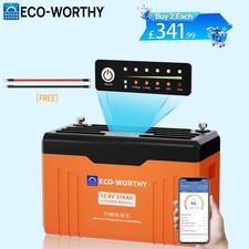 12V 314AH LiFePO4 Lithium Leisure Battery Bluetooth Communication LED Motorhomes