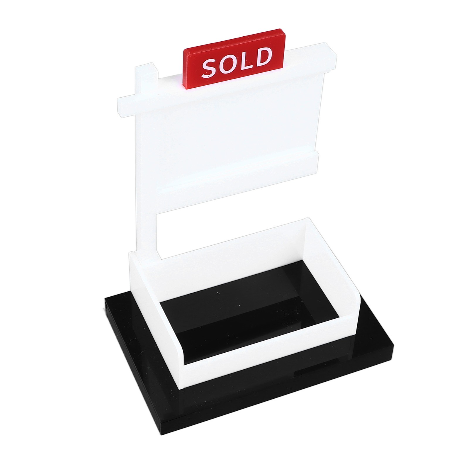 Business Card Display Acrylic 2 Card Slots Minimalist Stable Name Cards Holder S