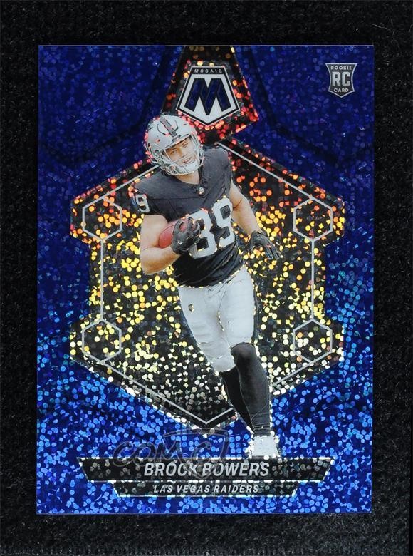 2024 Panini Mosaic Rookies Blue Sparkle Prizm 58/96 Brock Bowers #313 1pd2