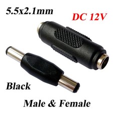 DC 12V Power Connector 5.5x2.1mm Jack Adapter Barrel Plug Male Female Socket