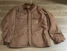 NRA 1871 Brown Cotton Canvas Jacket Size 2XL Quilted Fleece Lined Work Coat