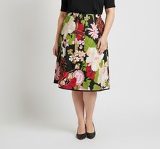 VTG Talbots Pure Silk Multicolor Floral Print A-Line Skirt Size 10 Boho Preppy