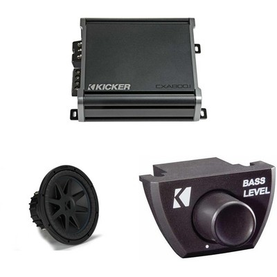 Kicker 50CVX122 CompVX 12'' Sub, Dual 2-Ohm & 46CXA8001 Amplifier w/ Bass Knob...
