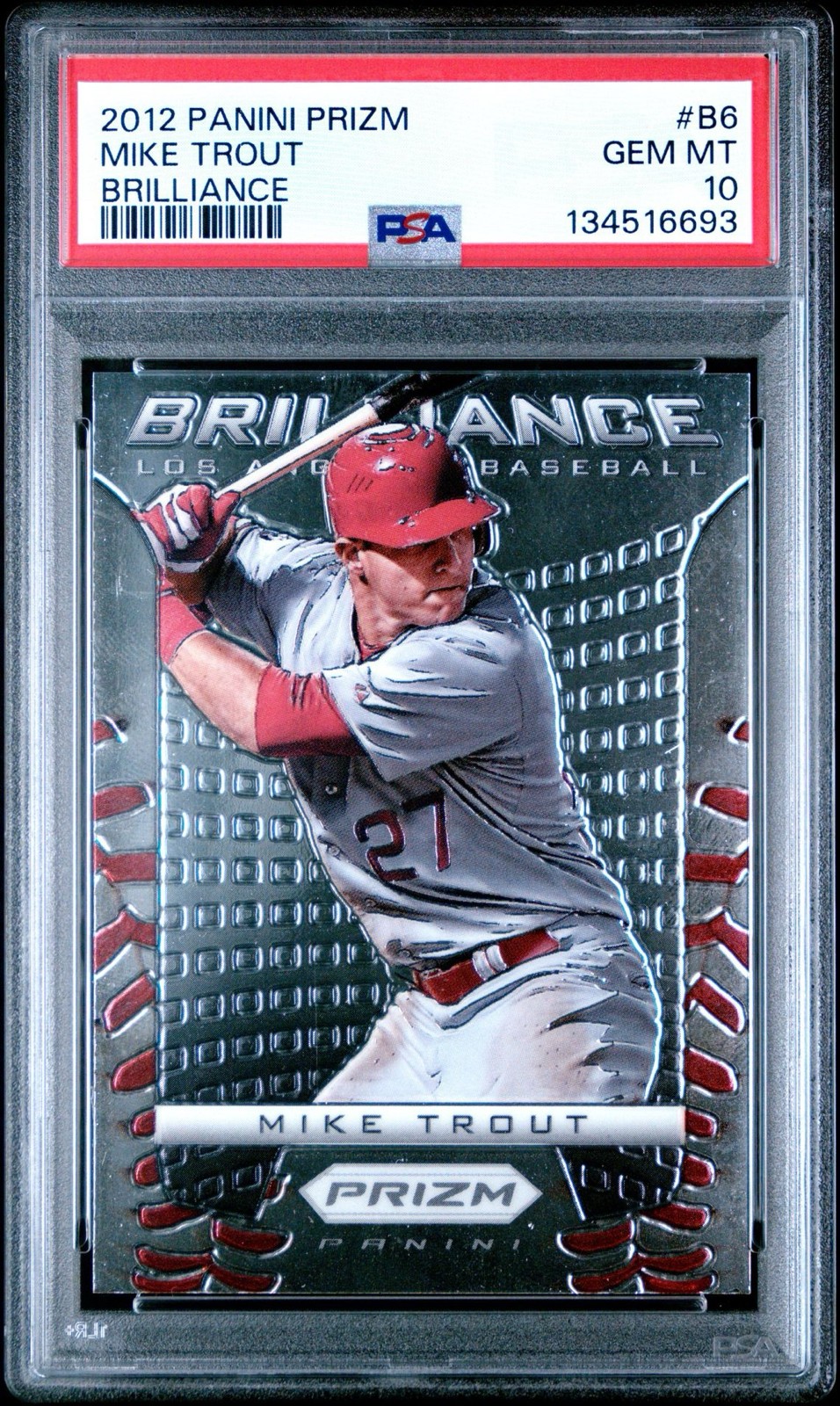 2012 Panini Prizm - Brilliance Mike Trout Rookie Year #B6 PSA 10 💎💎💎