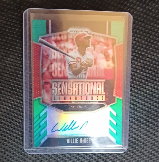 Panini 2025 Prizm Sensational Signatures Green auto Prizm Willie McGee SS-WM