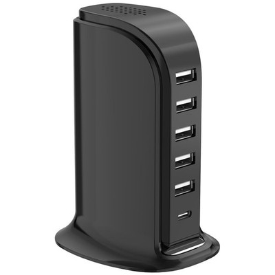 High-Speed 6-Port USB Charging Hub with Type C   Safe & Efficient Power Source