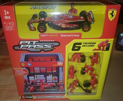 Bburago 1/43 F1 Formula Racing PITBOX FERRARI SF24 OVP 18-36862 Carlos Sainz #55