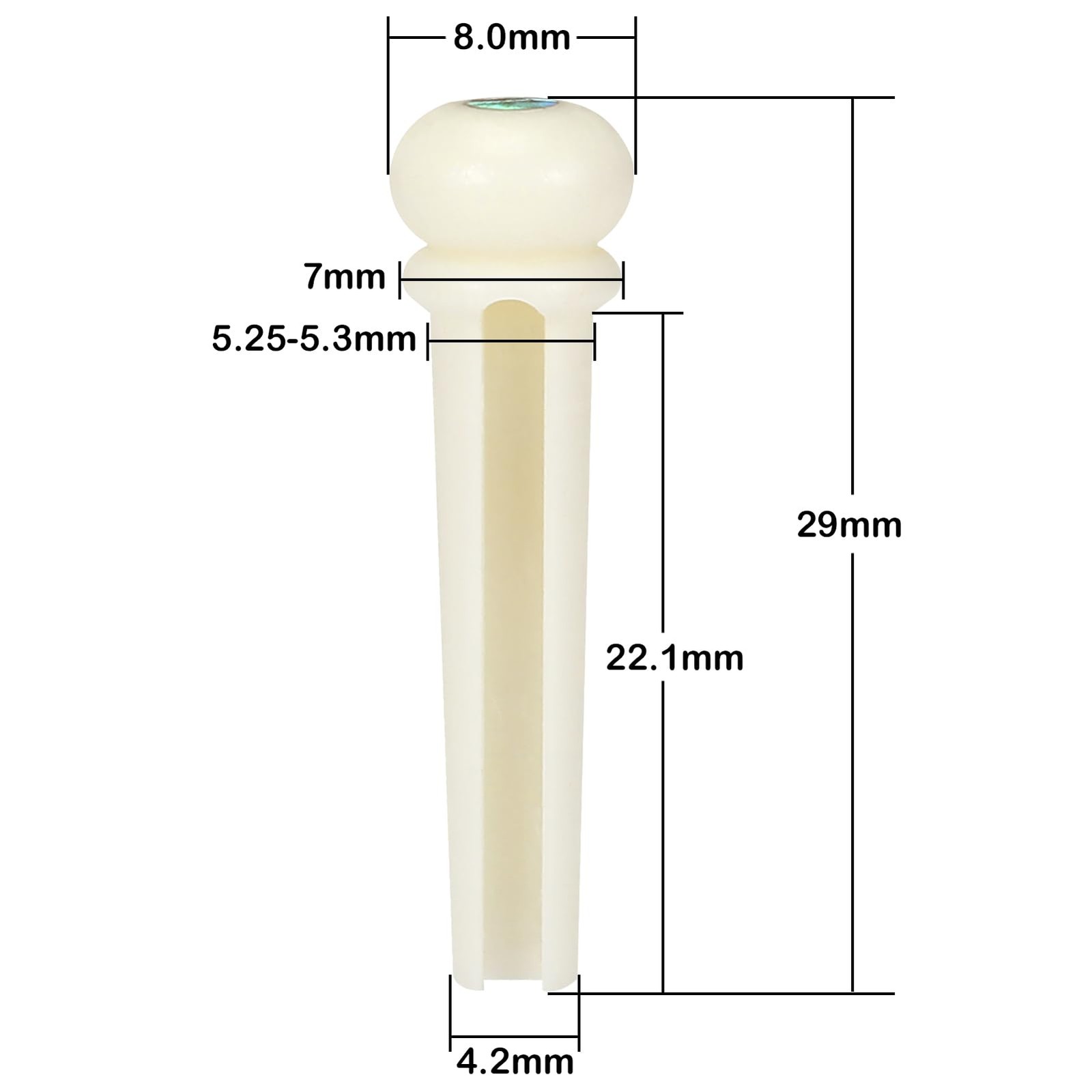 Blisstime 6pcs Guitar Bone Bridge Pins Replacement Parts with Abalone Dot